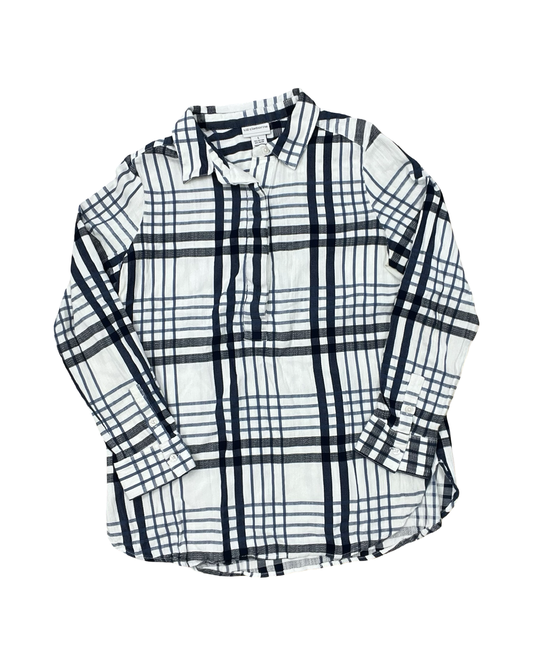 Top Ls By Liz Claiborne In Blue & White, Size:L