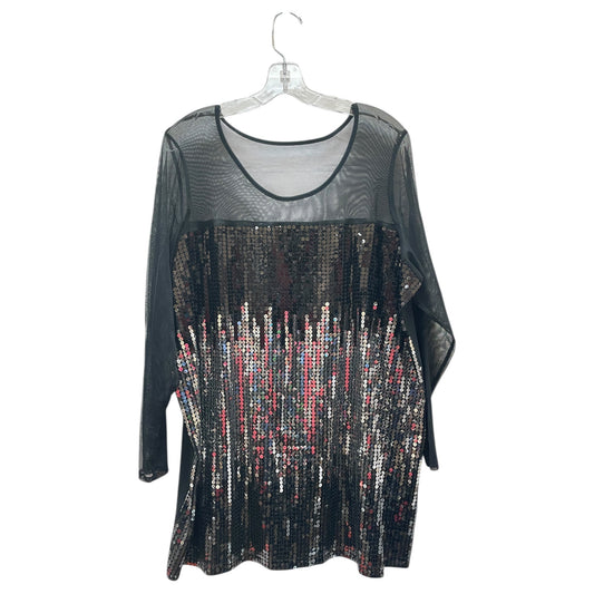 Top Ls By Denim 24/7 In Black, Size:1X