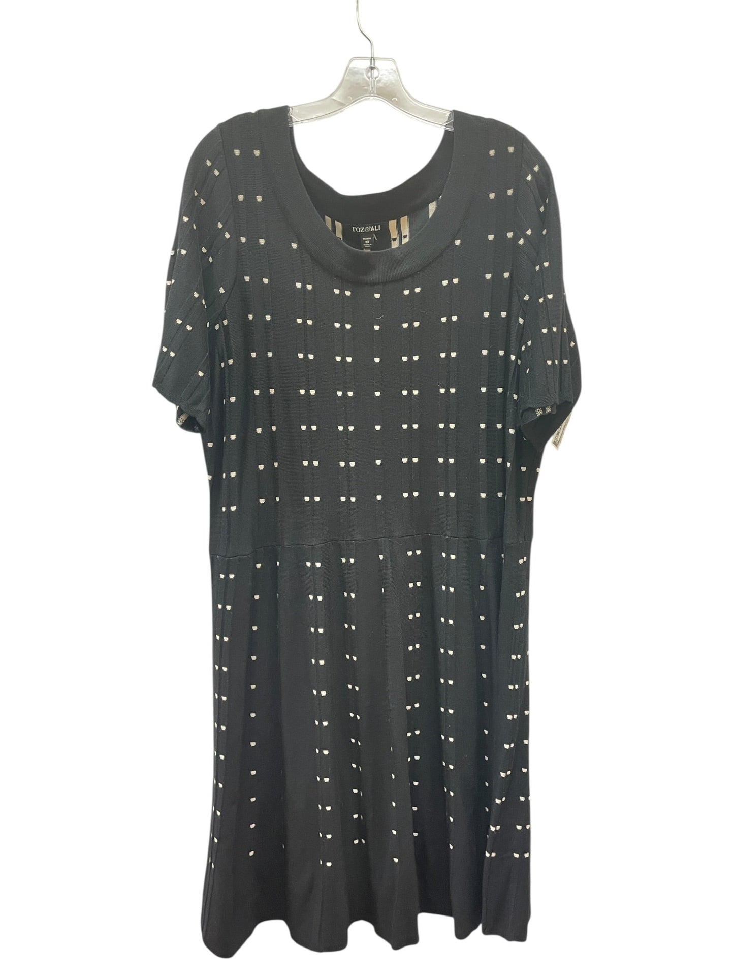 Dress Casual Midi By Roz And Ali In Black & Cream, Size:3