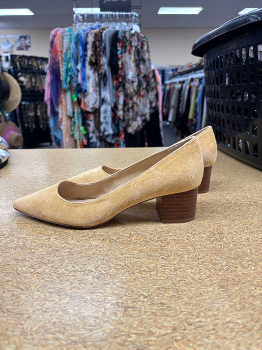 Shoes Heels Block By Crown Vintage In Yellow, Size:7.5