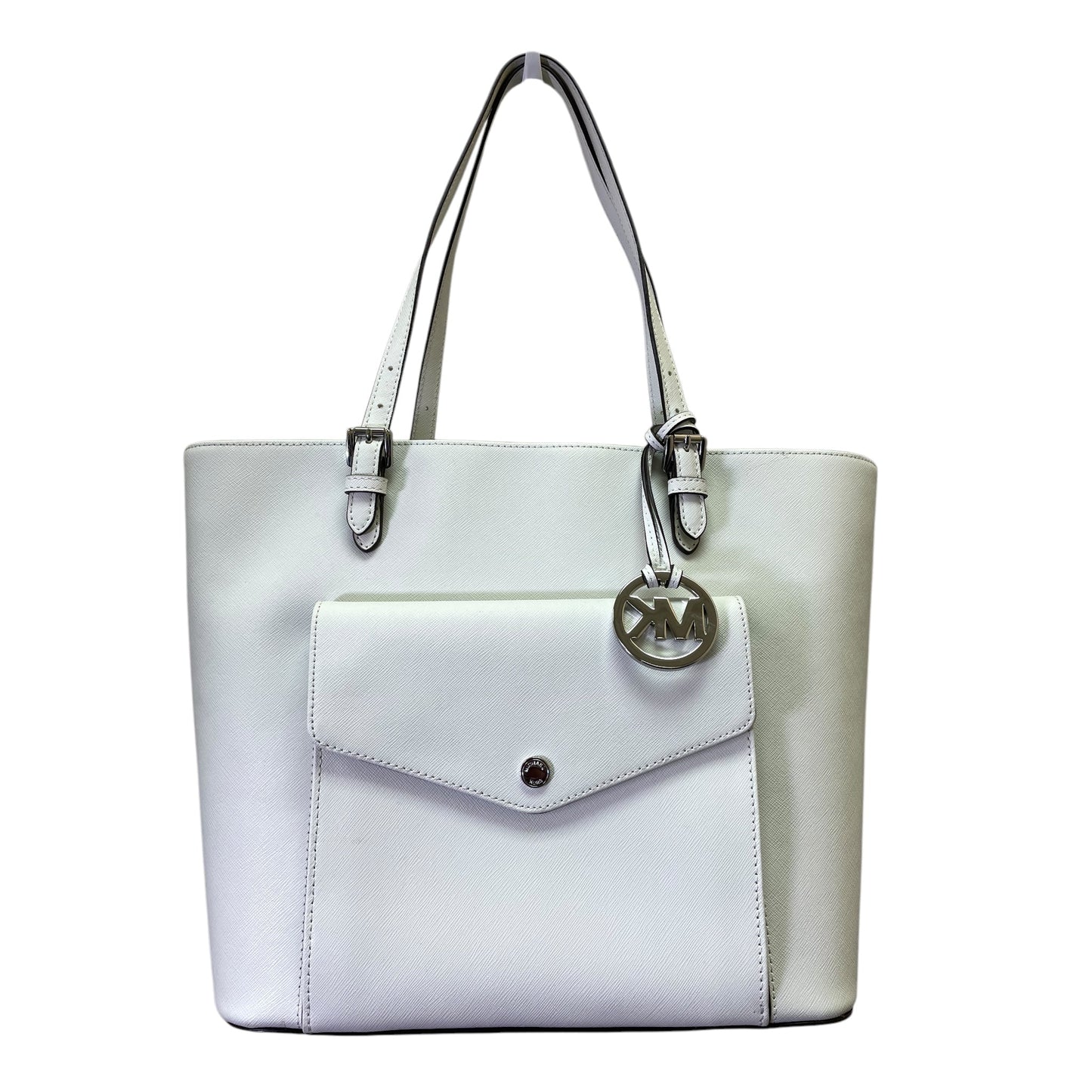 Handbag Designer By Michael Kors In White, Size:Large