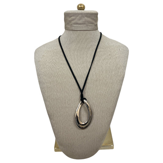 Necklace Pendant By Lia Sophia In Black & Silver