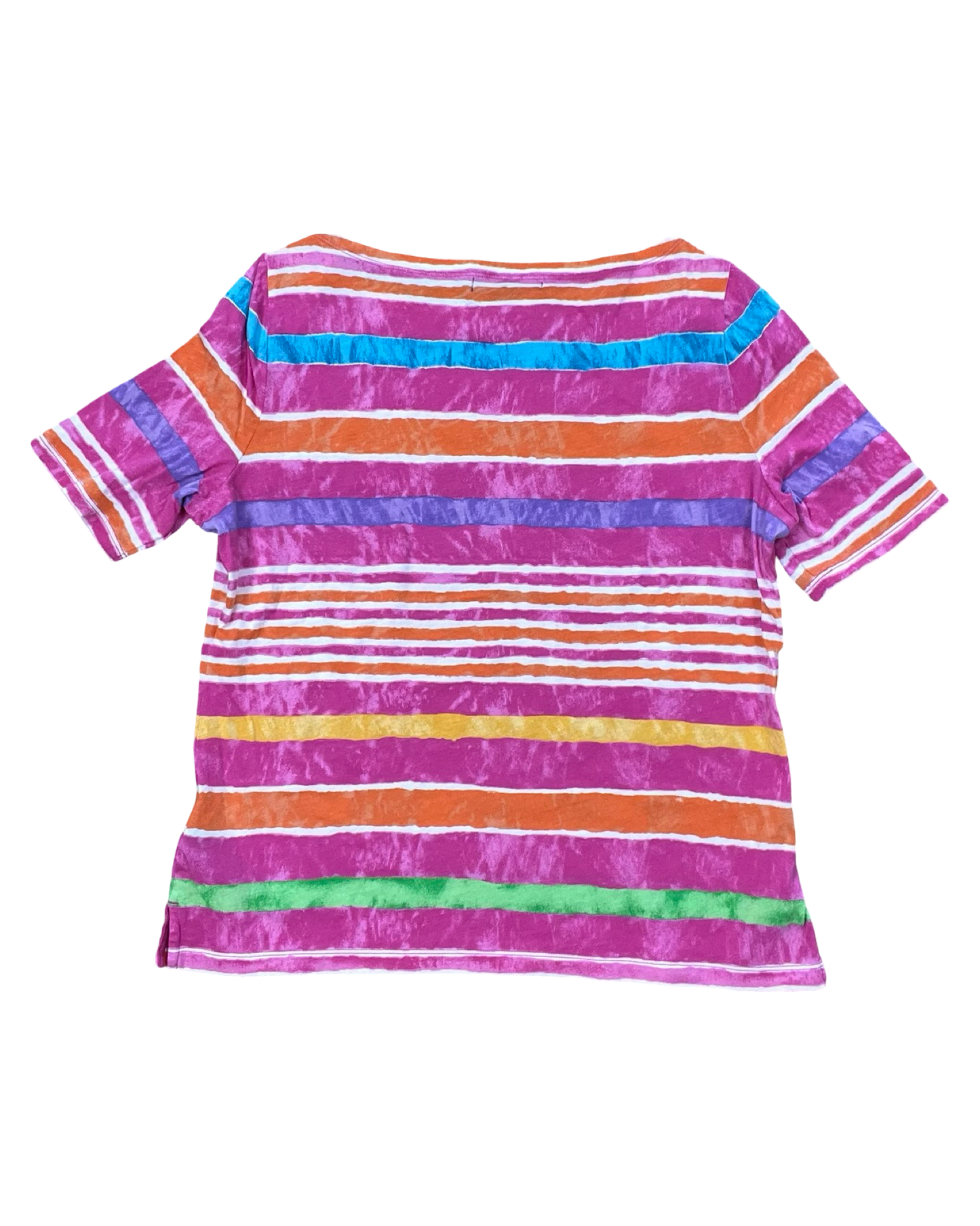 Top Ss By Lauren By Ralph Lauren In Orange & Pink, Size:L