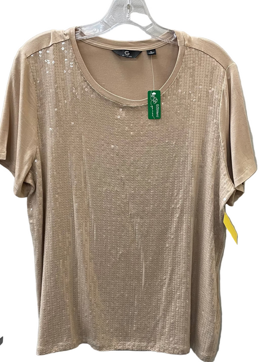Top 2Pc 3/4 Sleeve By G By Giuliana In Tan, Size:Xl