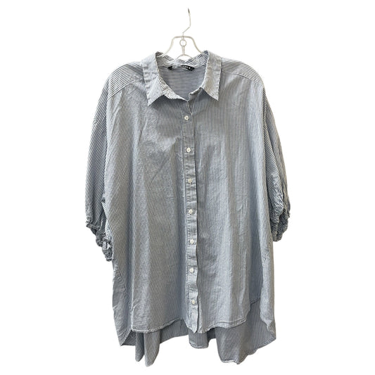 Top 3/4 Sleeve By Zara In Blue, Size:S