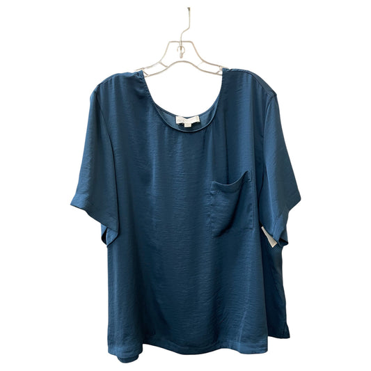 Top 3/4 Sleeve By Nordstrom In Teal, Size:2X