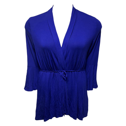 Florentine Knit Sweater Cardigan By Tahari In Ultraviolet, Size: M