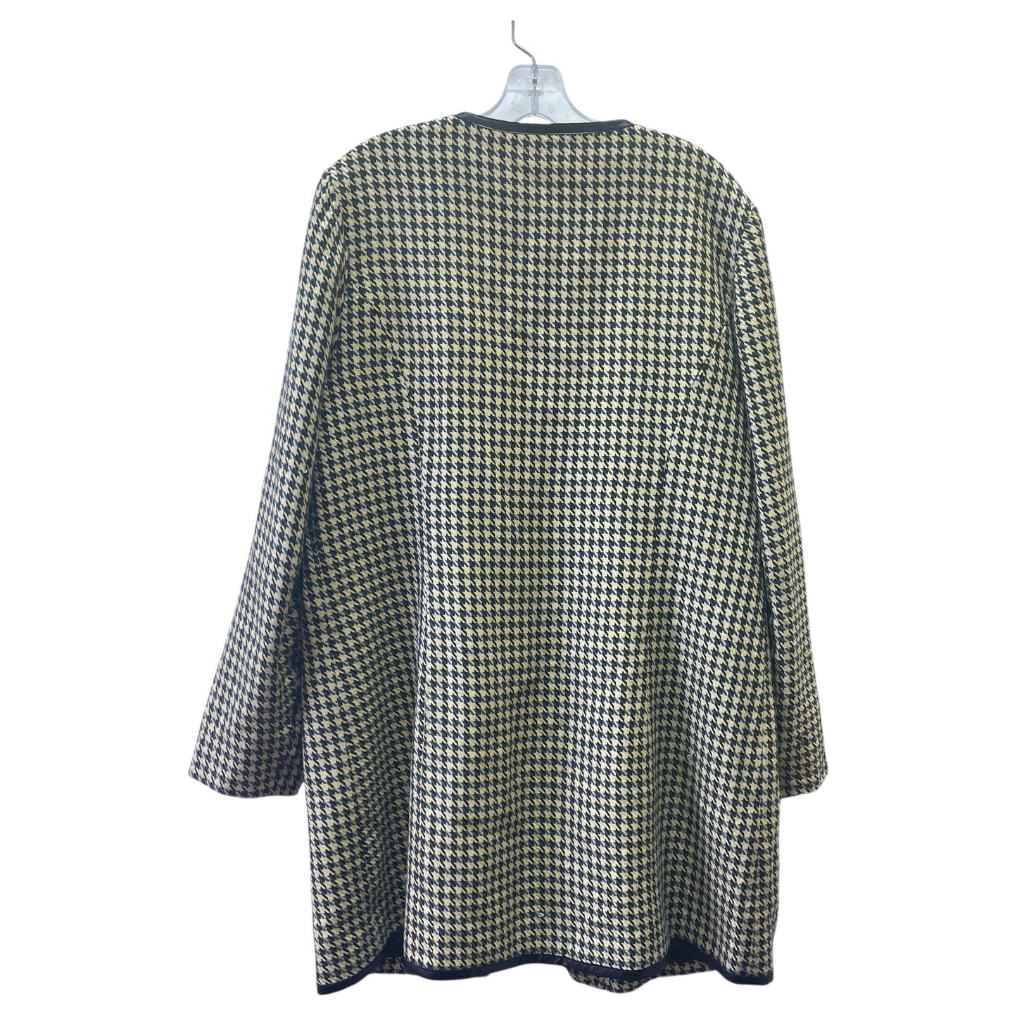 Skirt Suit 2Pc By METROSTYLE In Black & Yellow, Size:1X