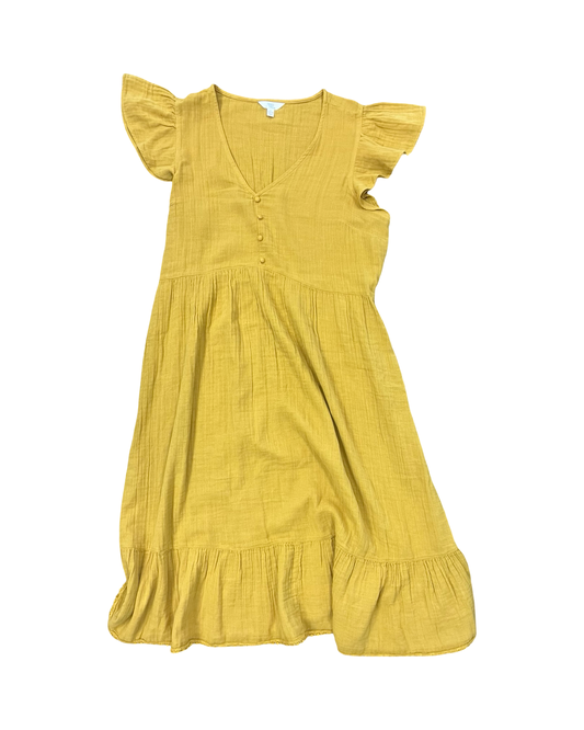 Dress Casual Midi By Time And Tru In Gold, Size:L