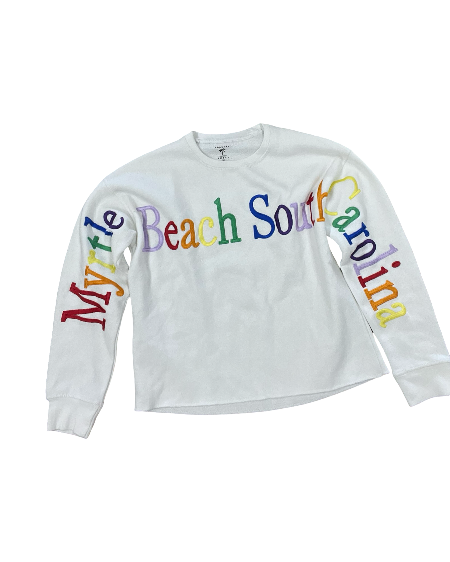 Sweatshirt Crewneck By Clothes Mentor In White, Size:M