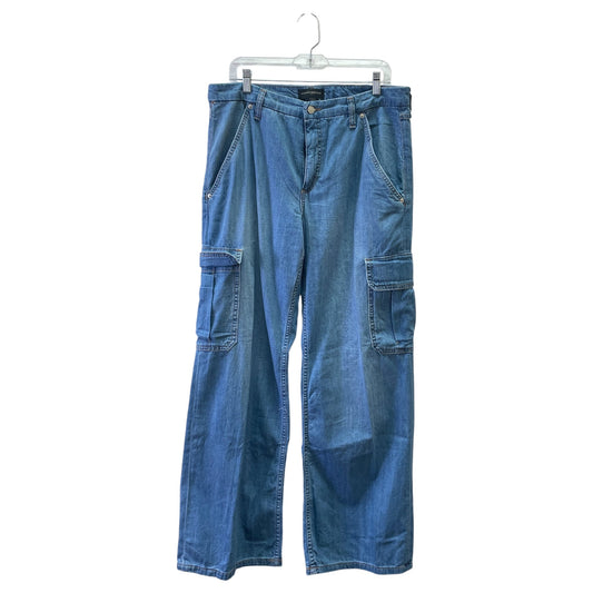 Jeans Wide Leg By Banana Republic In Blue Denim, Size:12