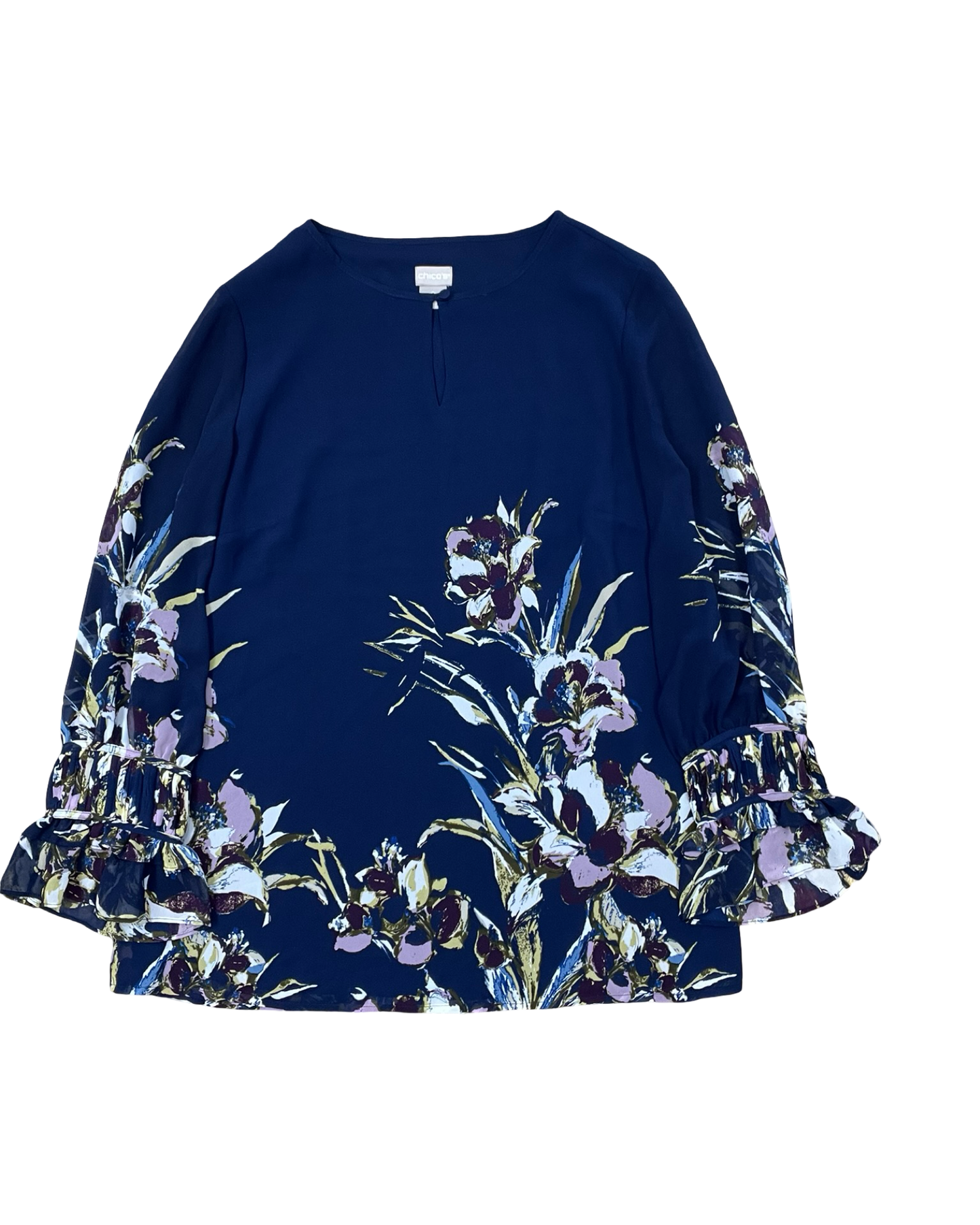 Tunic Ls By Chicos In Navy, Size:S