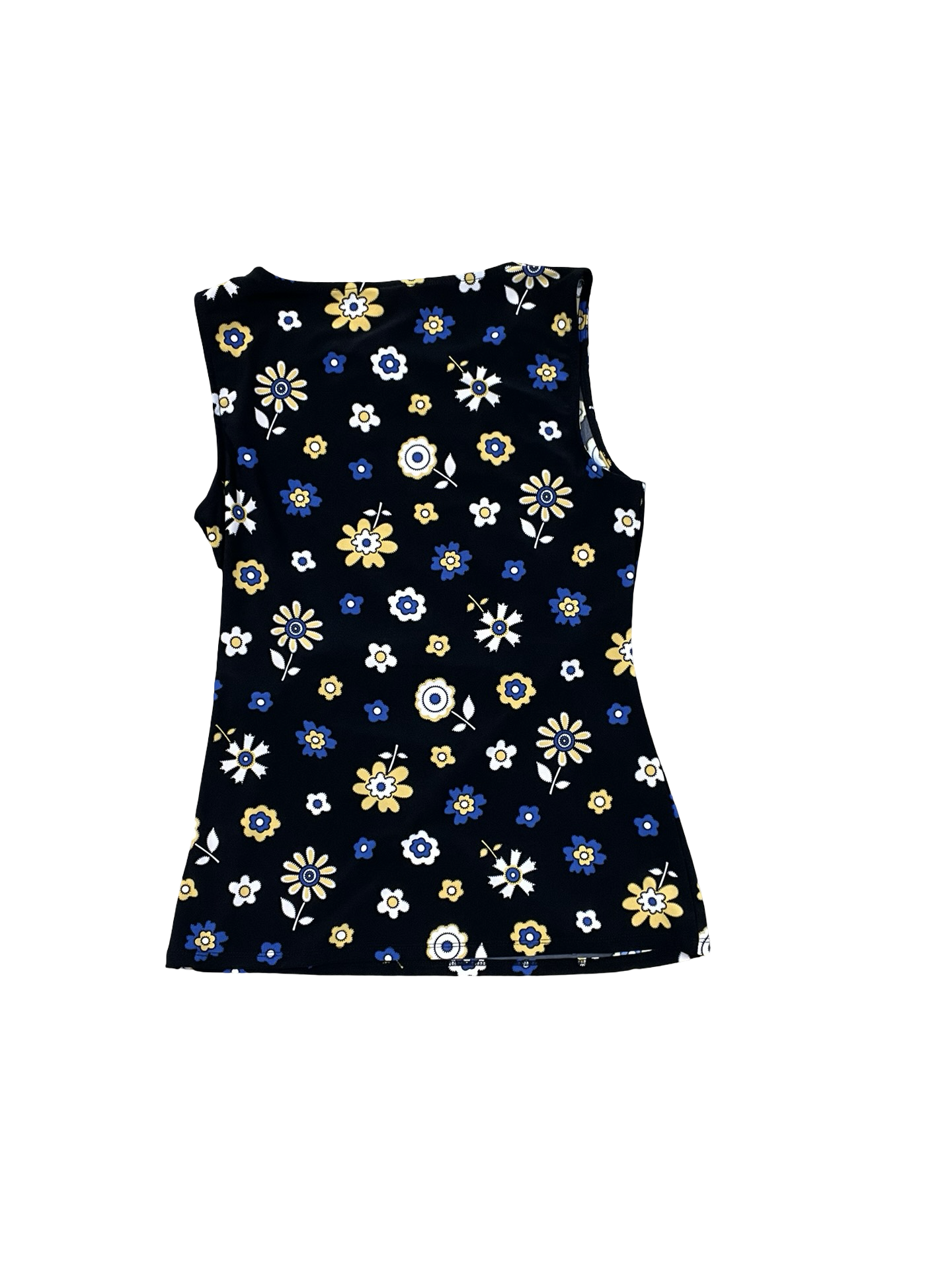 Top Sleeveless By Anne Klein In Black & Yellow, Size:S