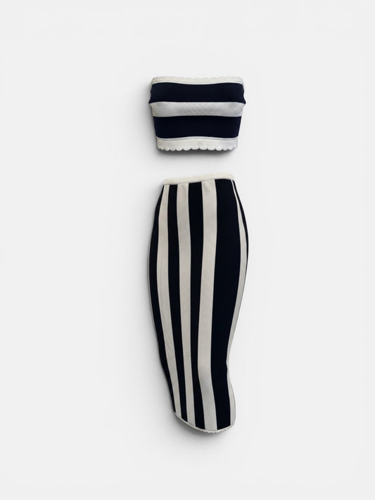 Skirt Set 2pc By Anthropologie In Blue & White, Size: Xs