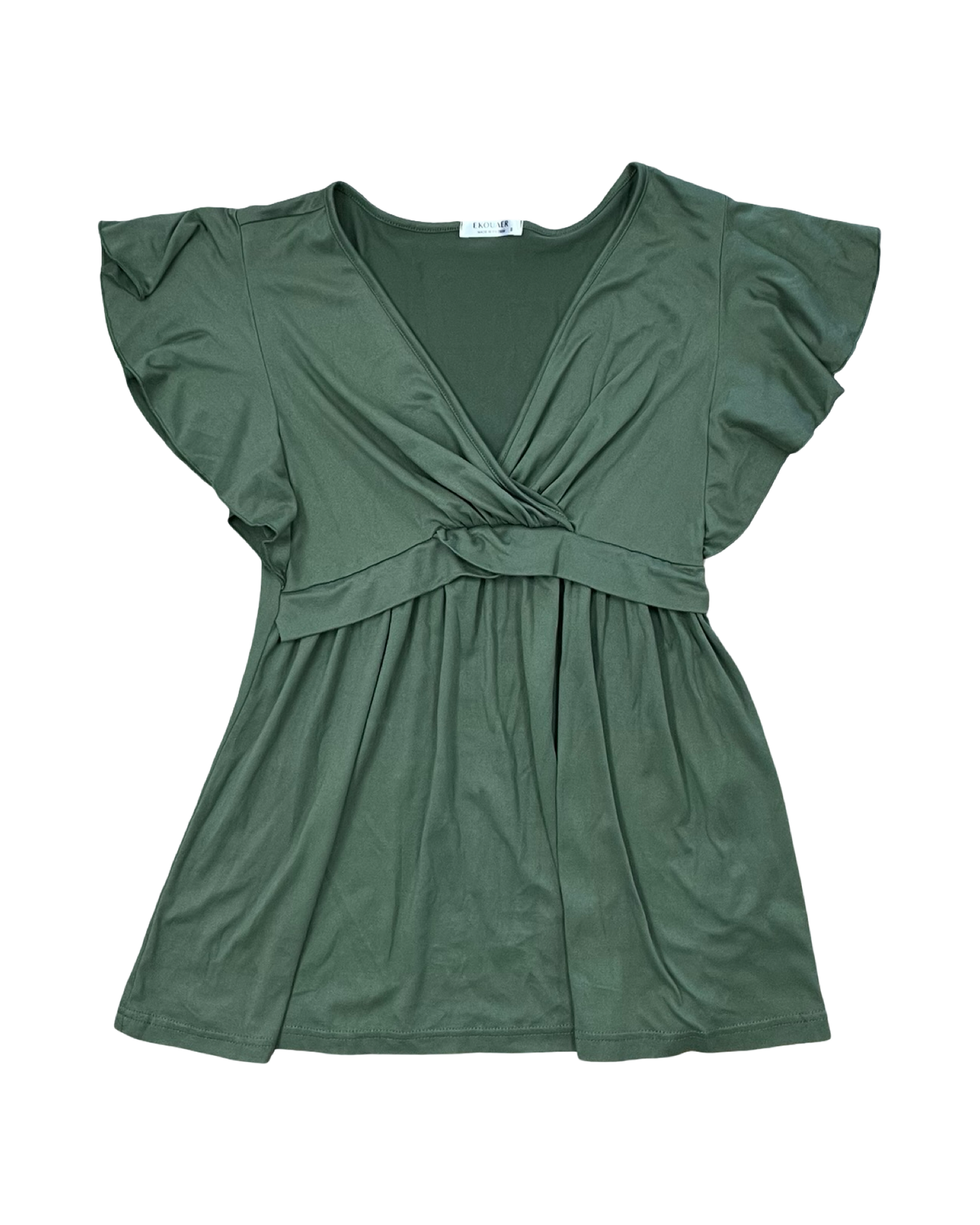 Top Ss By Ekouaer In Green, Size:S