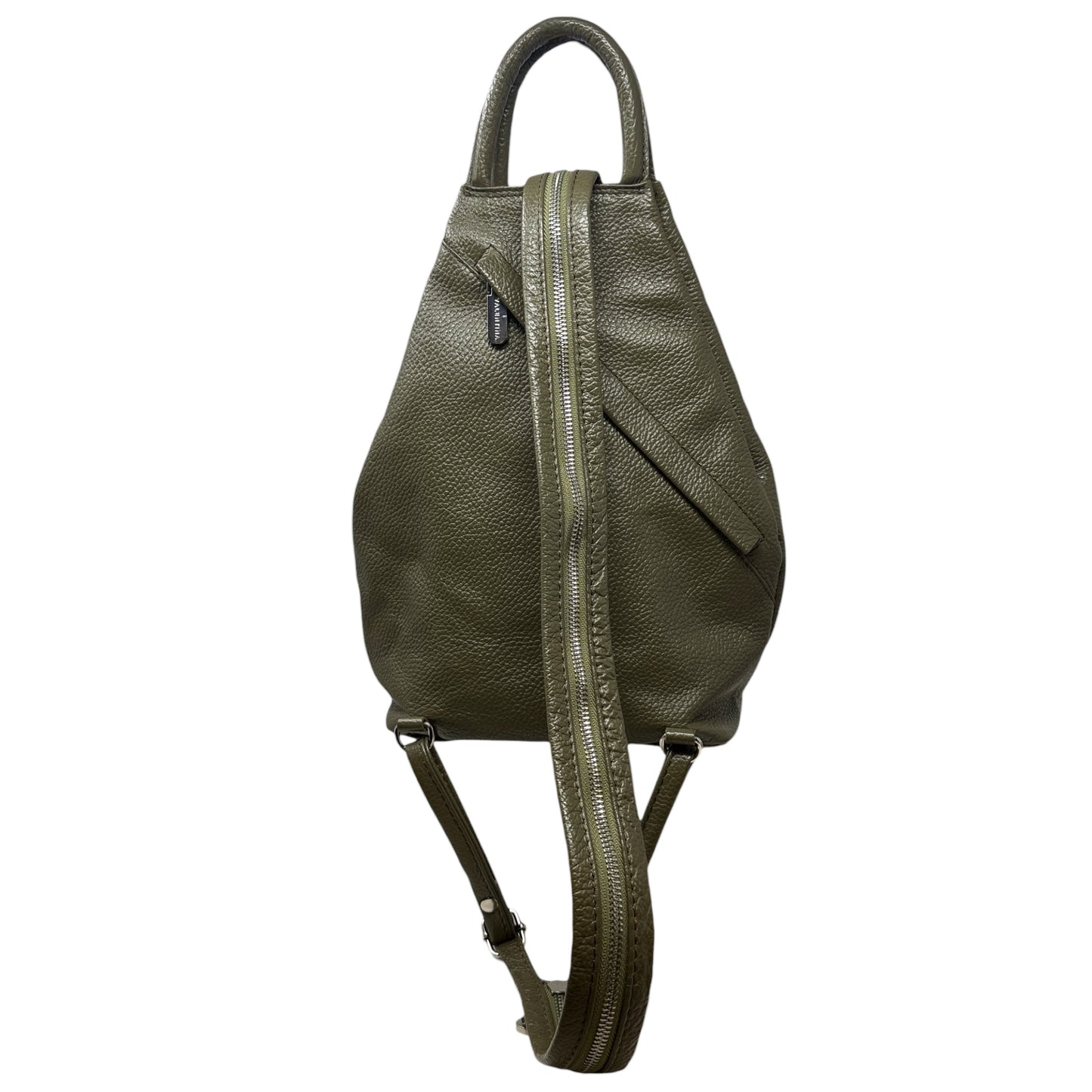 Italian Pebbled Leather Backpack By Valentina, Size: Medium