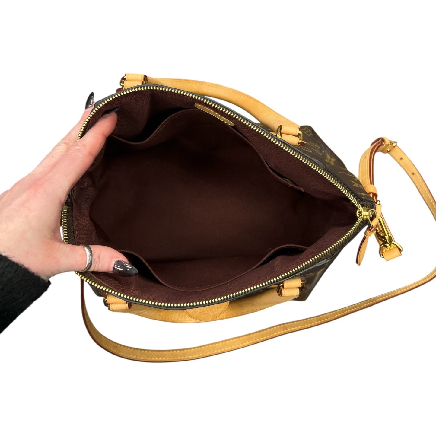 Handbag Luxury Designer By Louis Vuitton In Brown, Size:Large