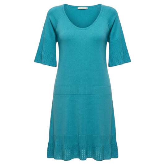Cashmere Knit Mini Dress By Calypso St Barth In Aqua, Size: M