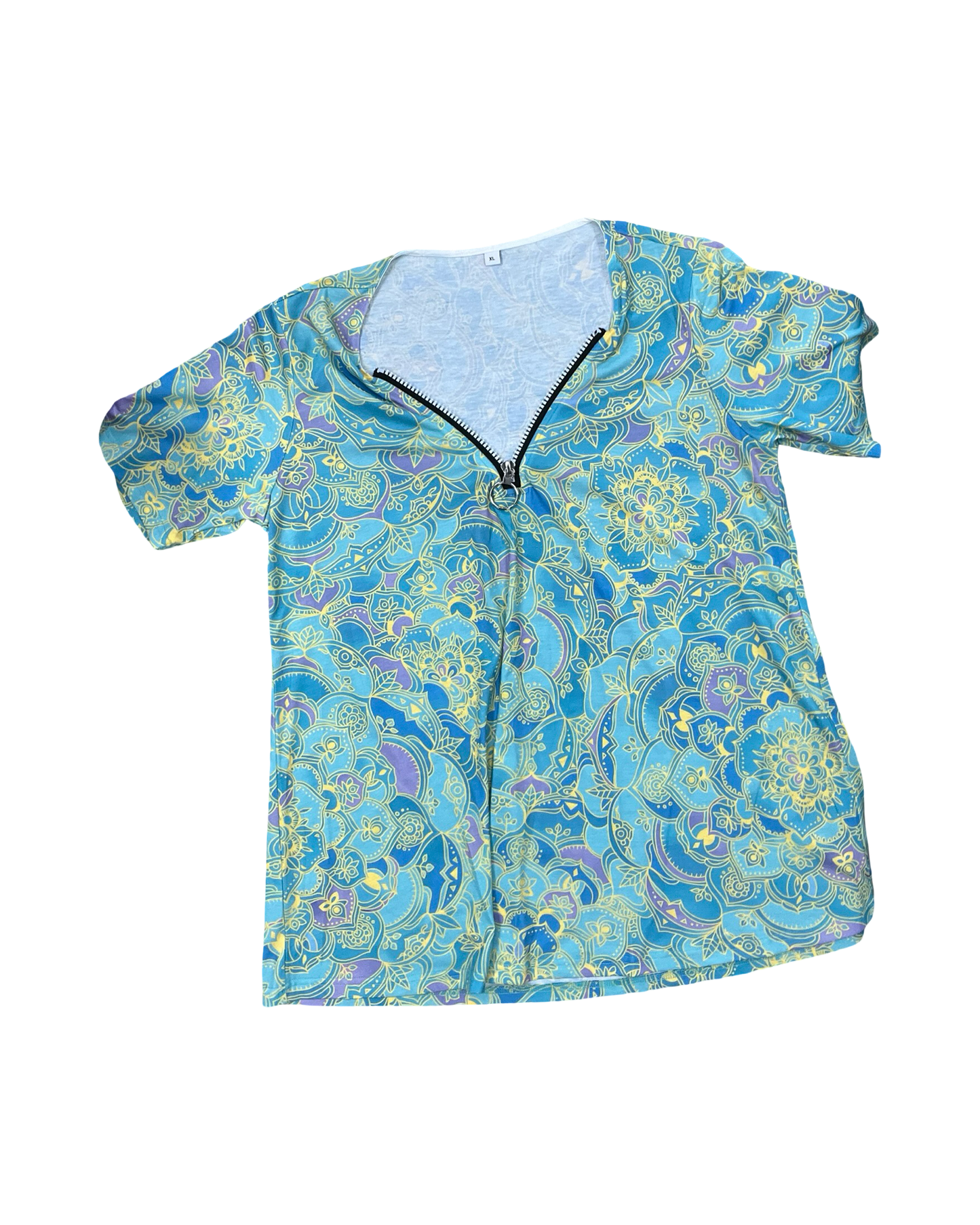 Top Ss By Clothes Mentor In Blue & Green, Size:Xl