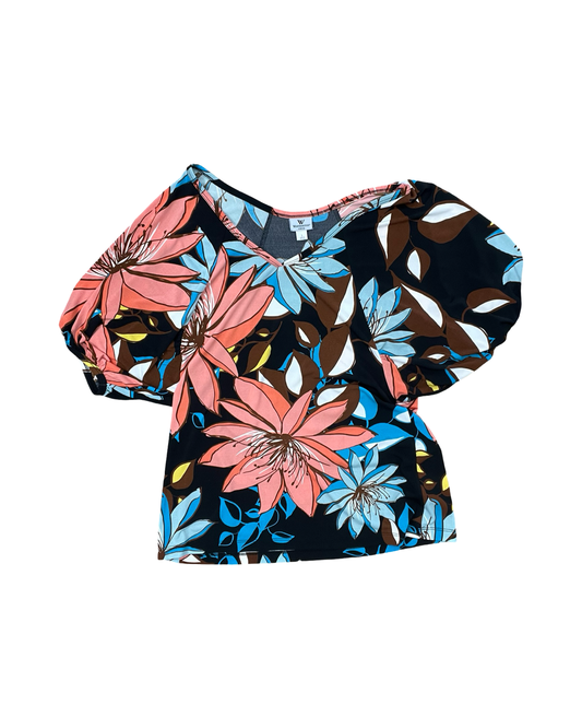 Top Ss By Worthington In Orange & Tan, Size:L