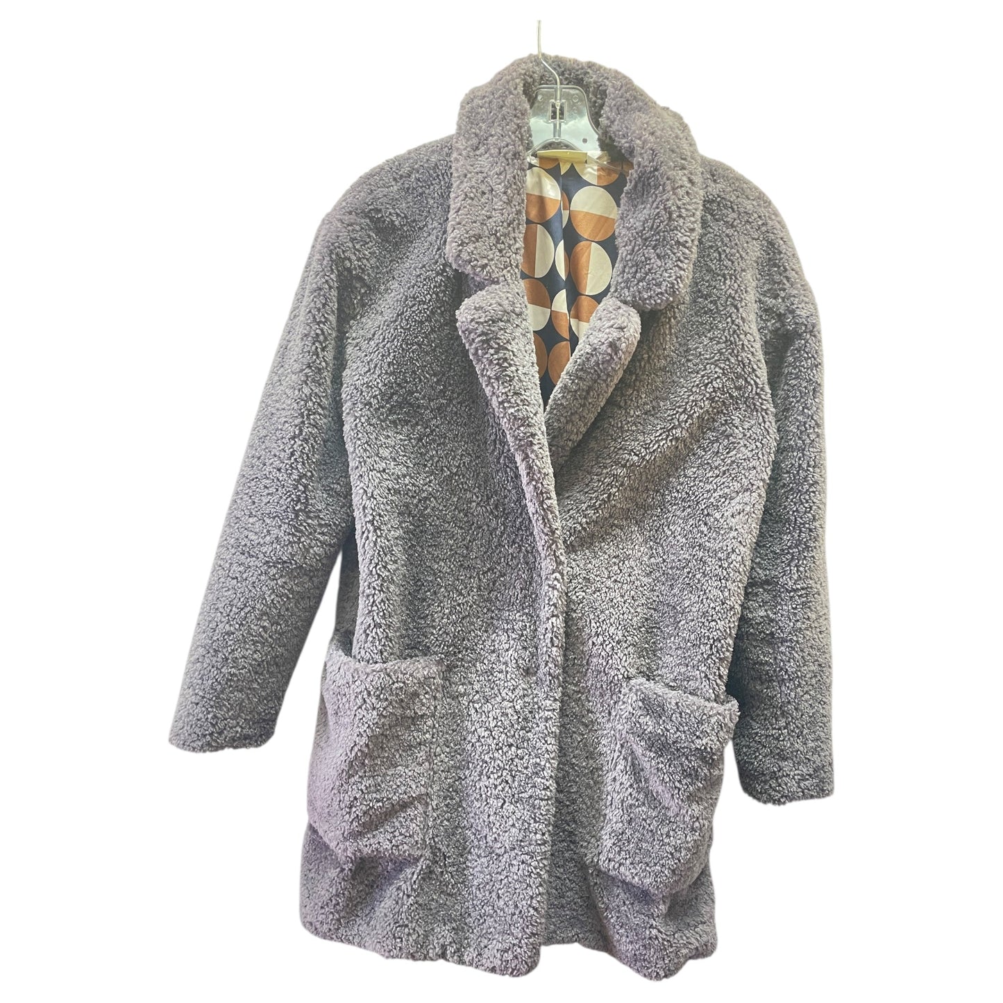 Coat Faux Fur & Sherpa By Maeve In Purple, Size:Xs