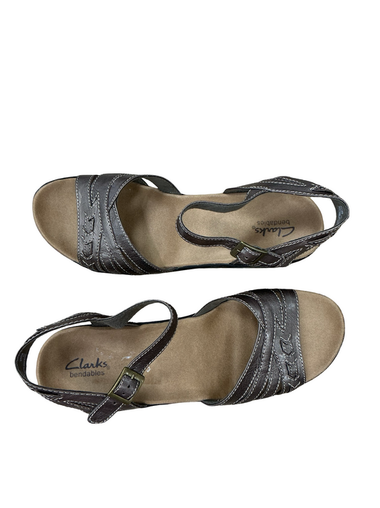 Sandals Flats By Clarks In Bronze, Size:11