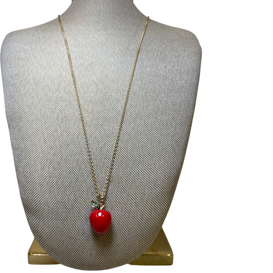 Necklace Pendant By J. Crew In Gold & Red