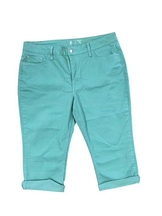 Jeans Cropped By Lee In Green Denim, Size:18