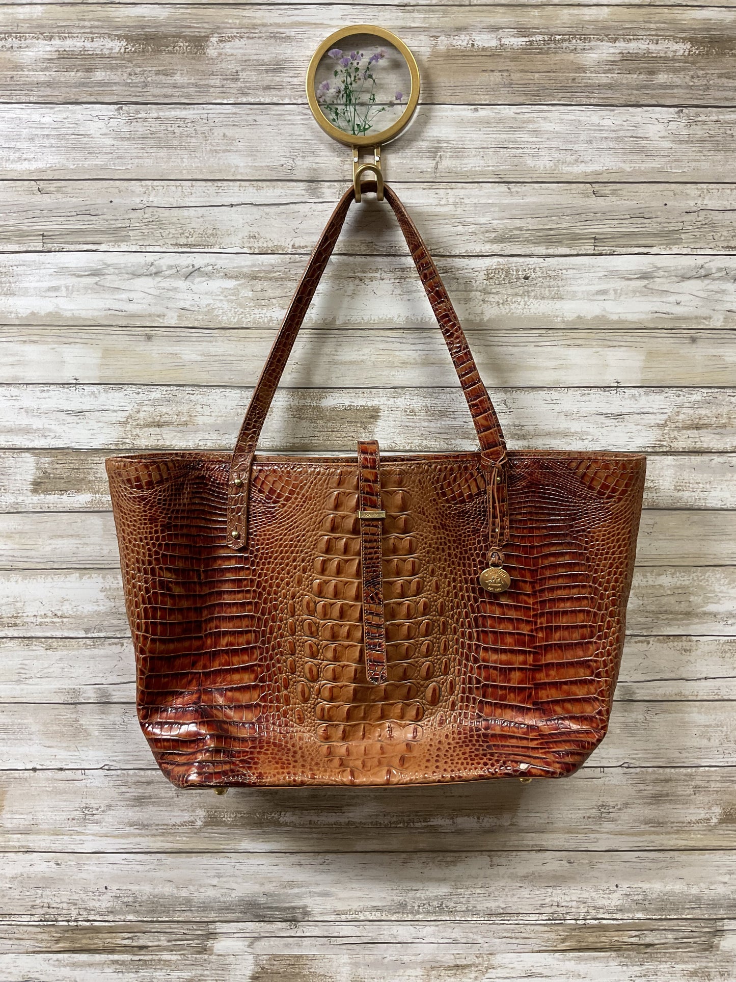 Handbag Designer By Brahmin In Brown, Size:Large