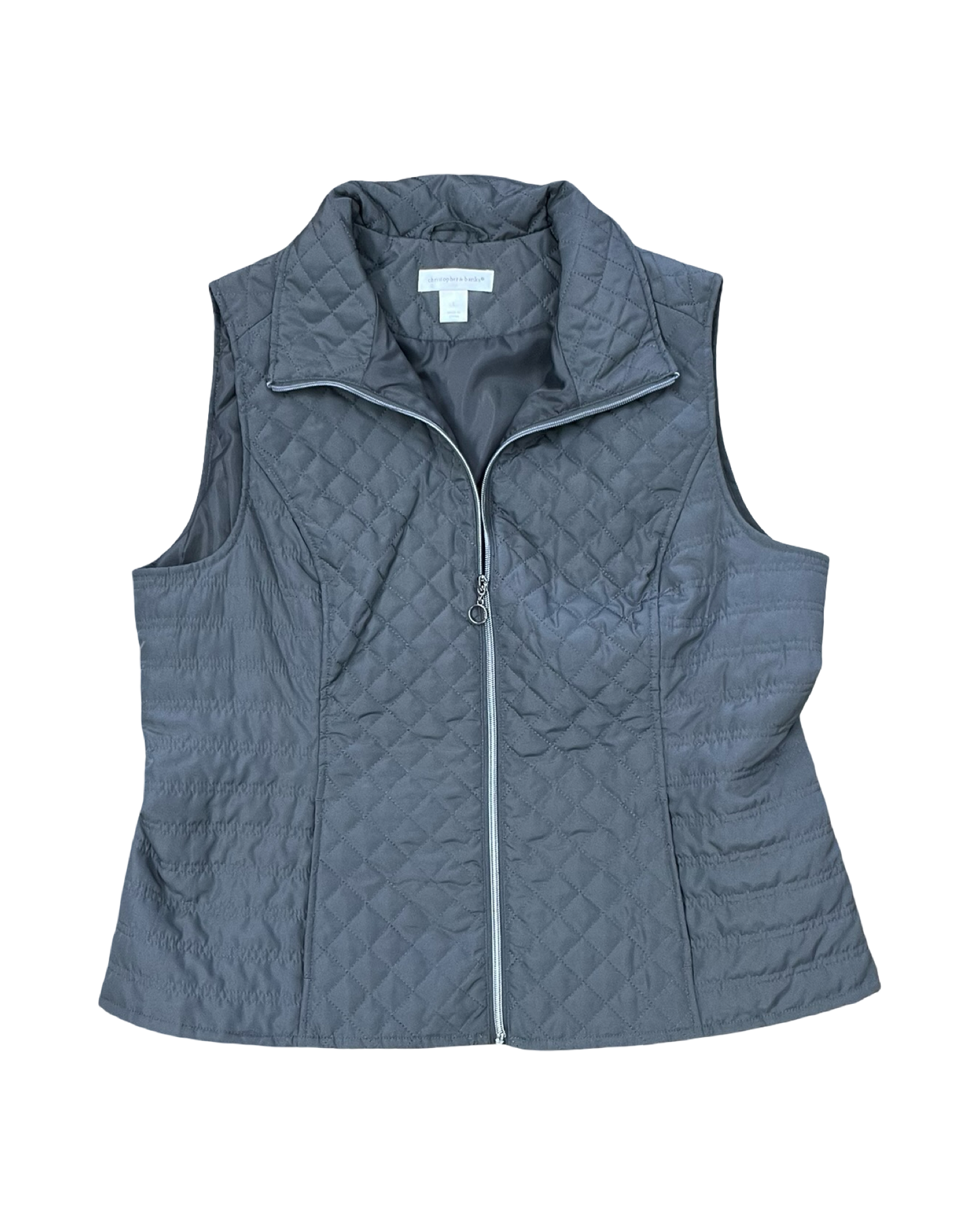 Vest Puffer & Quilted By Christopher And Banks In Grey, Size:L
