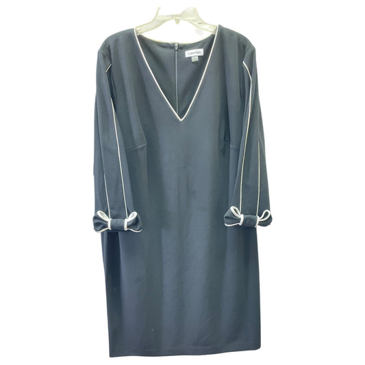 Dress Casual Midi By Calvin Klein In Black, Size:22