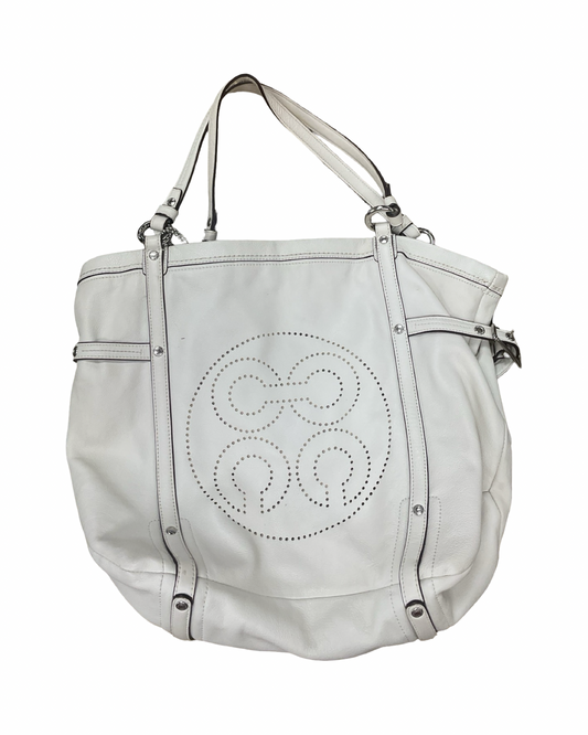 Handbag Designer By Coach In Cream, Size:Large