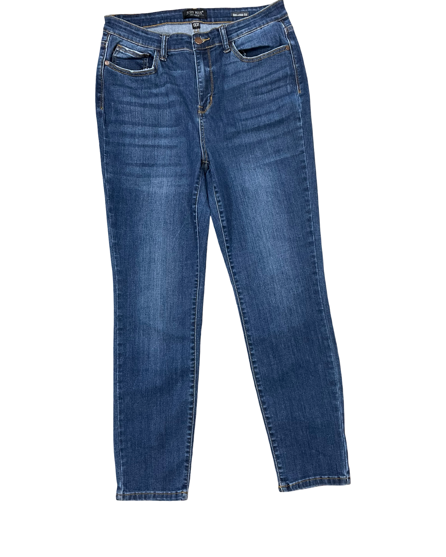 Jeans Straight By Judy Blue In Blue Denim, Size:12