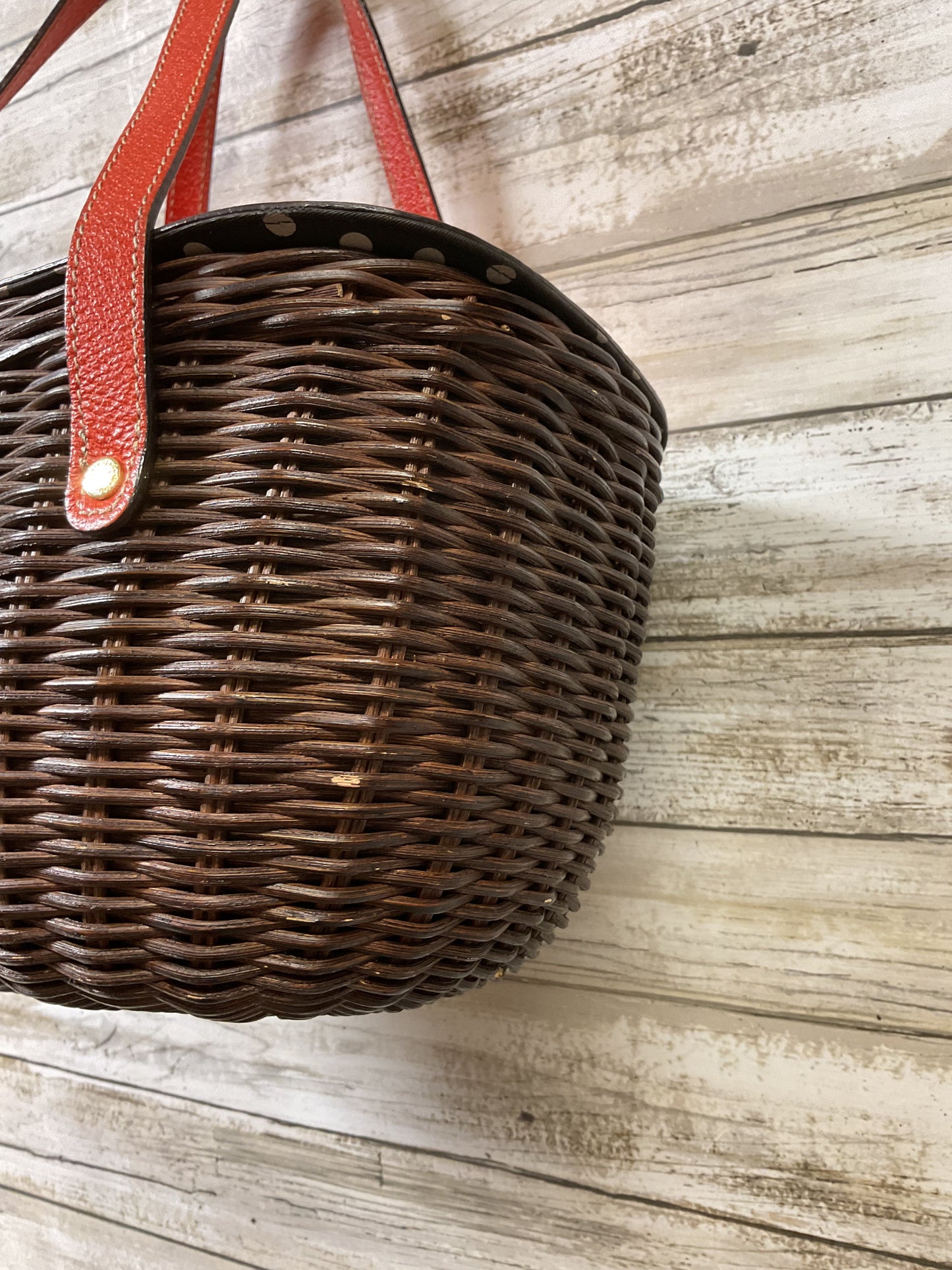 Handbag Designer By Kate Spade In Brown & Orange, Size:Small