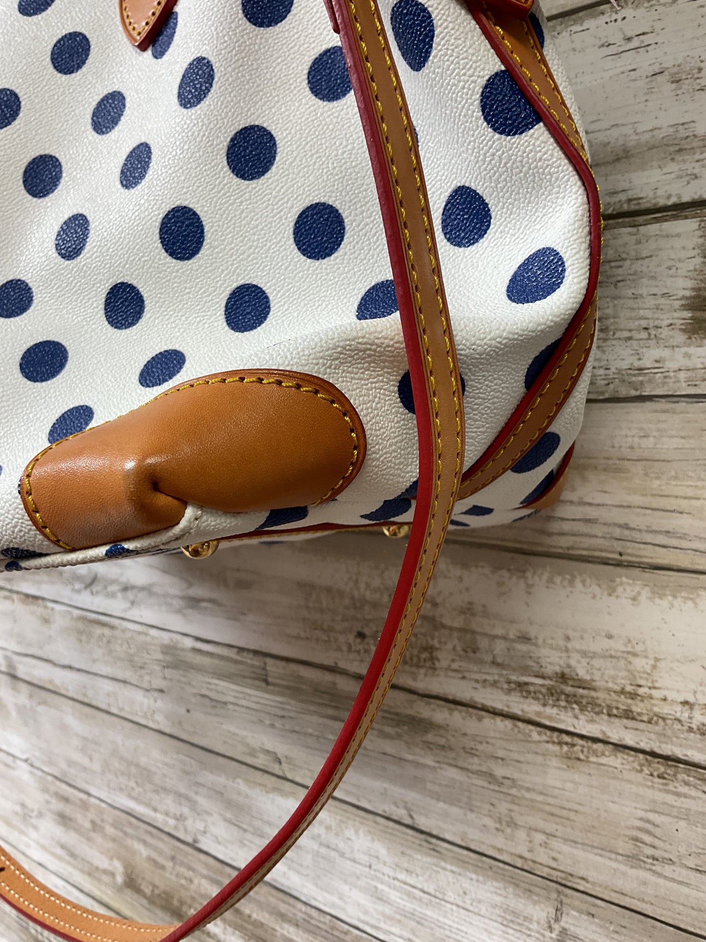 Handbag Designer By Dooney And Bourke In Polkadot Pattern, Size:Medium