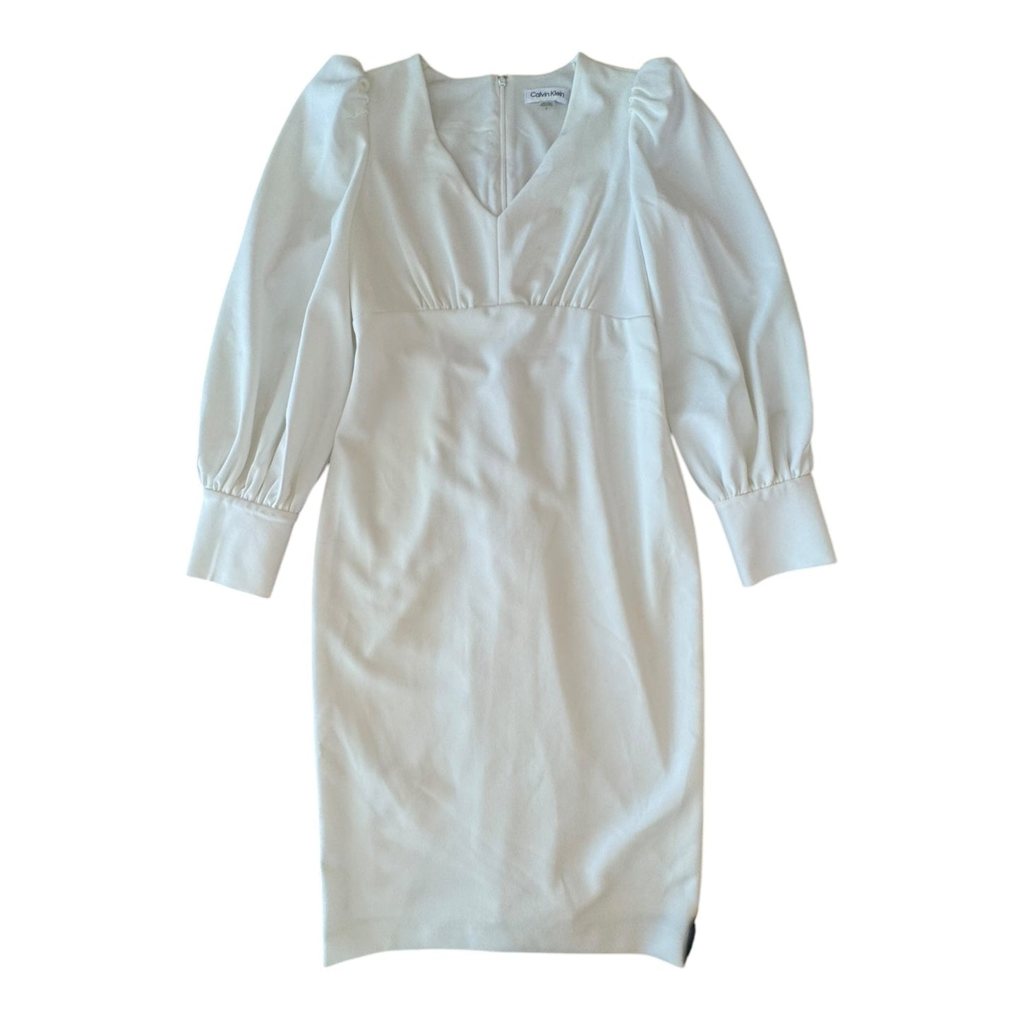 Dress Party Midi By Calvin Klein In White, Size:2