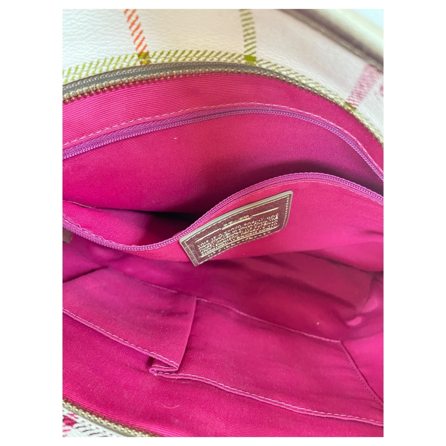 Handbag Designer By Coach In Cream, Size:Medium