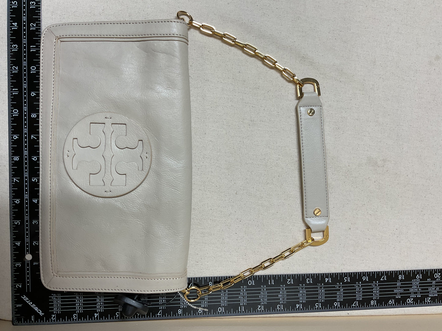 Handbag Designer By Tory Burch In Tan, Size:Medium
