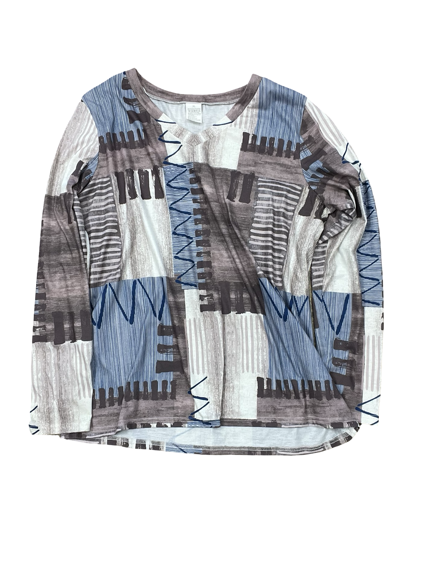 Top Ls By Clothes Mentor In Blue & Brown, Size:Xl