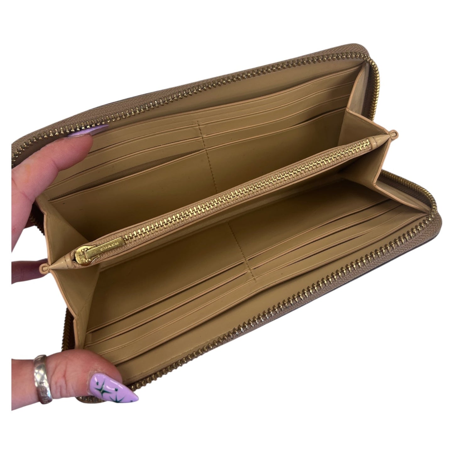 Wallet Designer By Coach In Brown, Size:Large