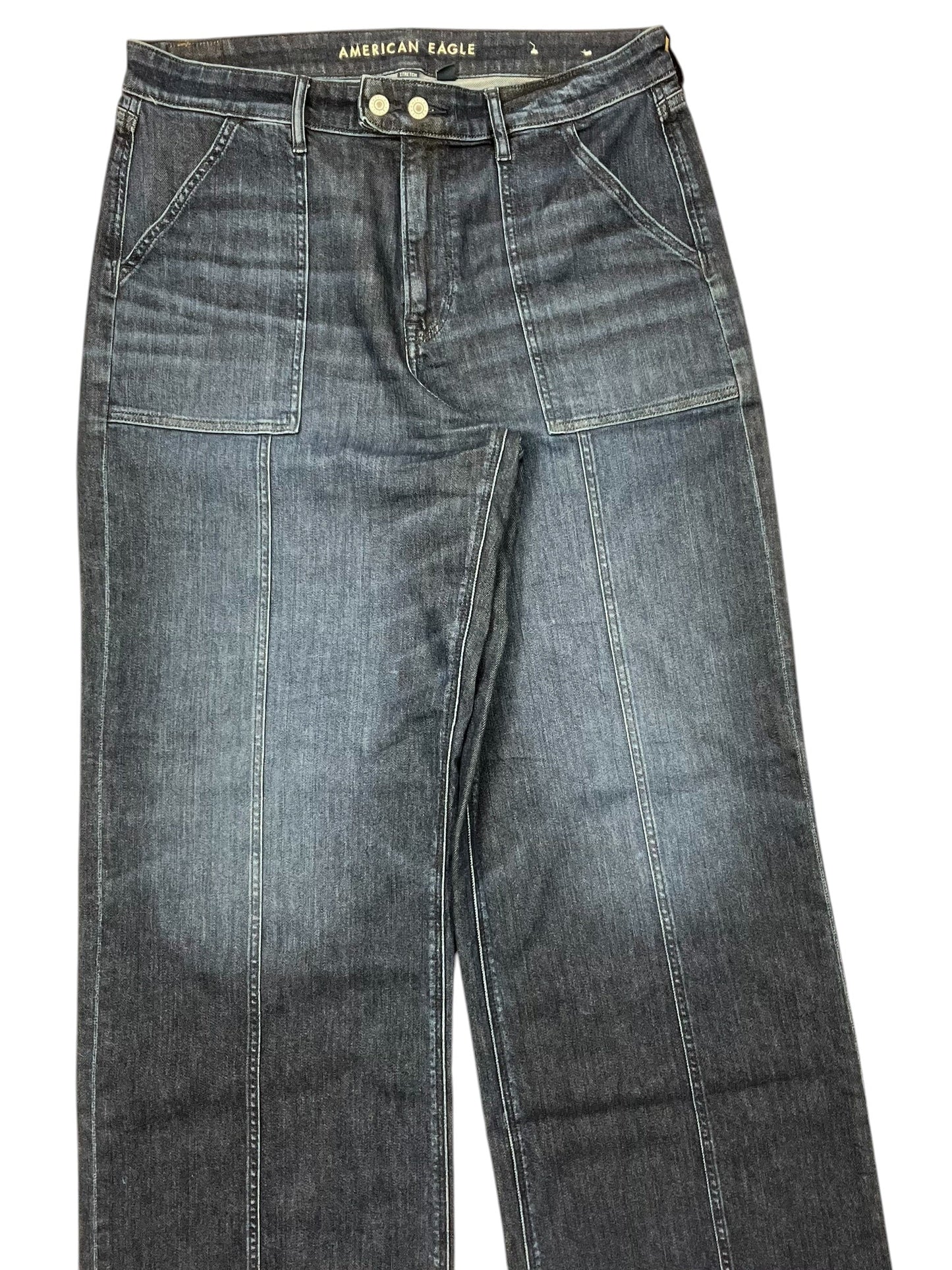 Jeans Wide Leg By American Eagle In Blue Denim, Size:16L