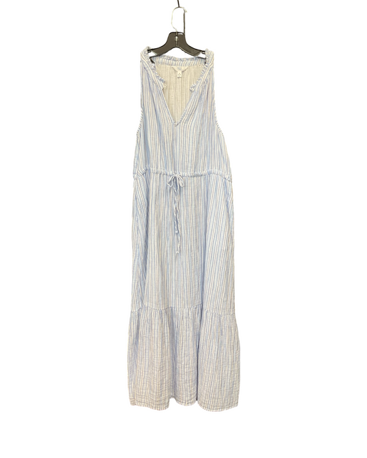 Dress Casual Midi By Time And Tru In Blue & White, Size:M