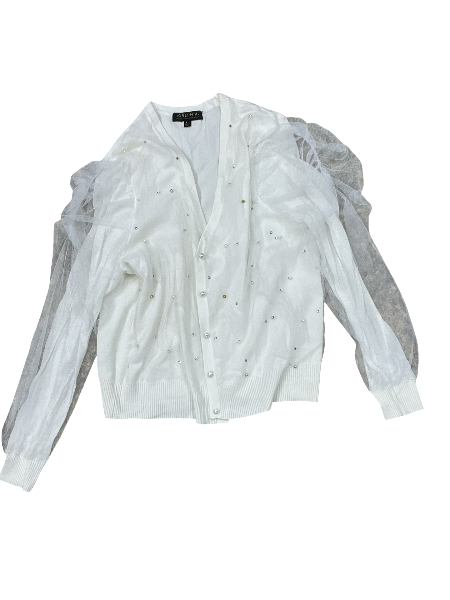 Cardigan By Joseph A. In Cream, Size:L