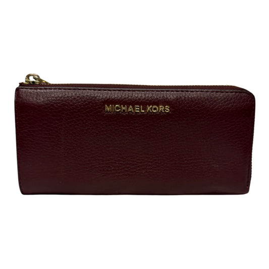 Wallet By Michael By Michael Kors In Maroon, Size:Medium