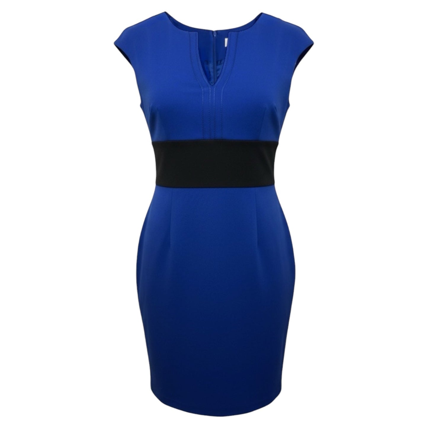 Colorblock Sheath Dress By Trina Turk In Black & Blue, Size: 6