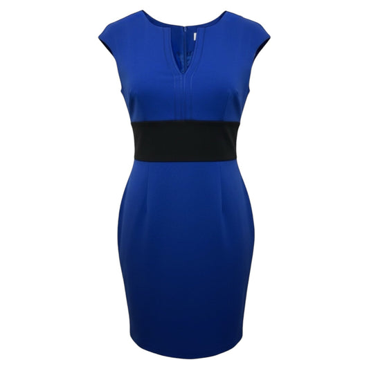 Colorblock Sheath Dress By Trina Turk In Black & Blue, Size: 6