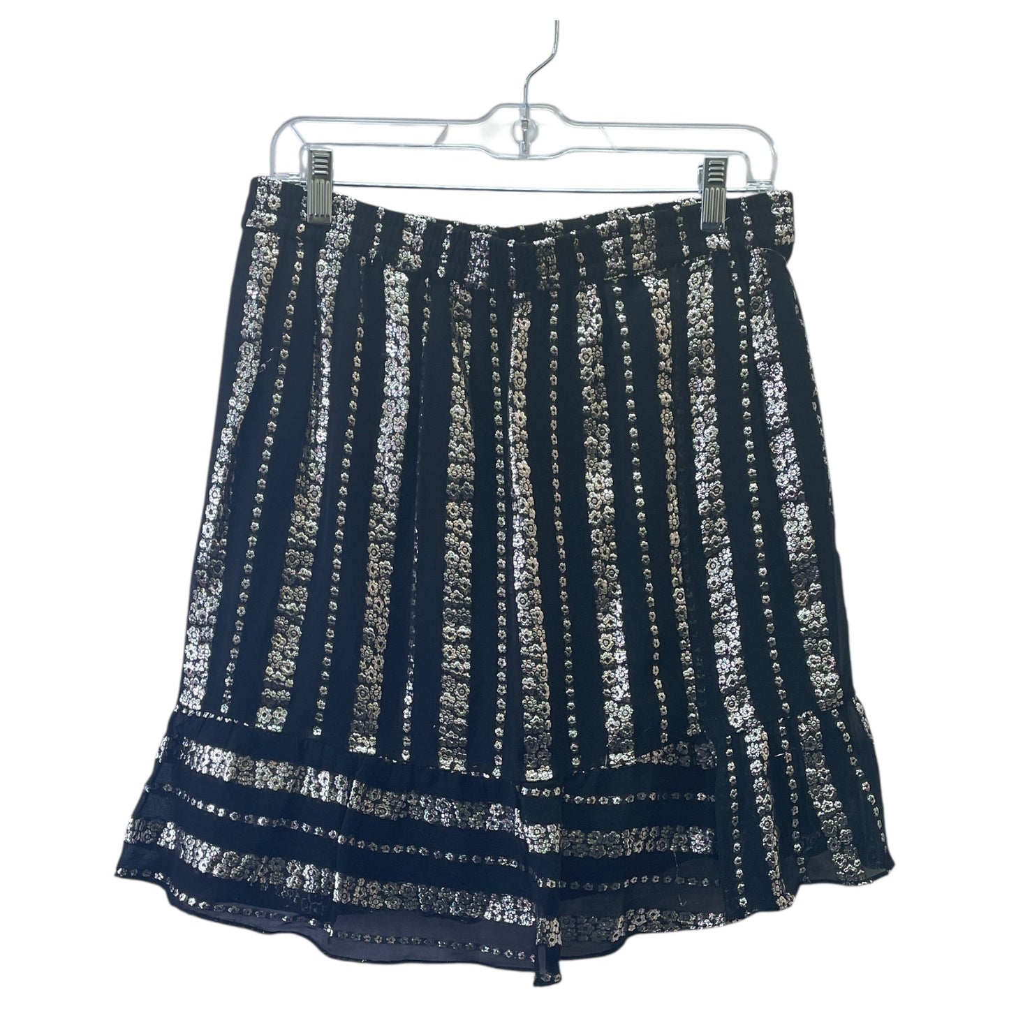 Skirt Mini & Short By Michael By Michael Kors In Black & Silver, Size:Xl