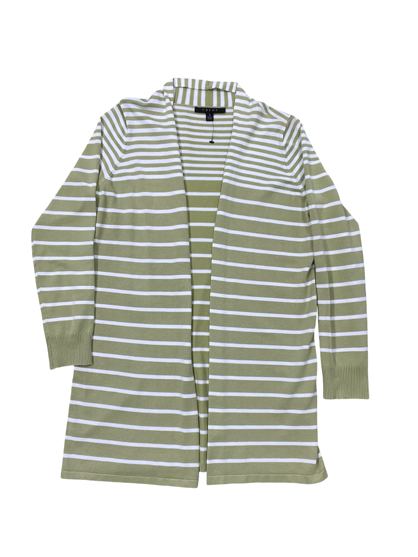 Cardigan By Cyrus In Green & White, Size:S