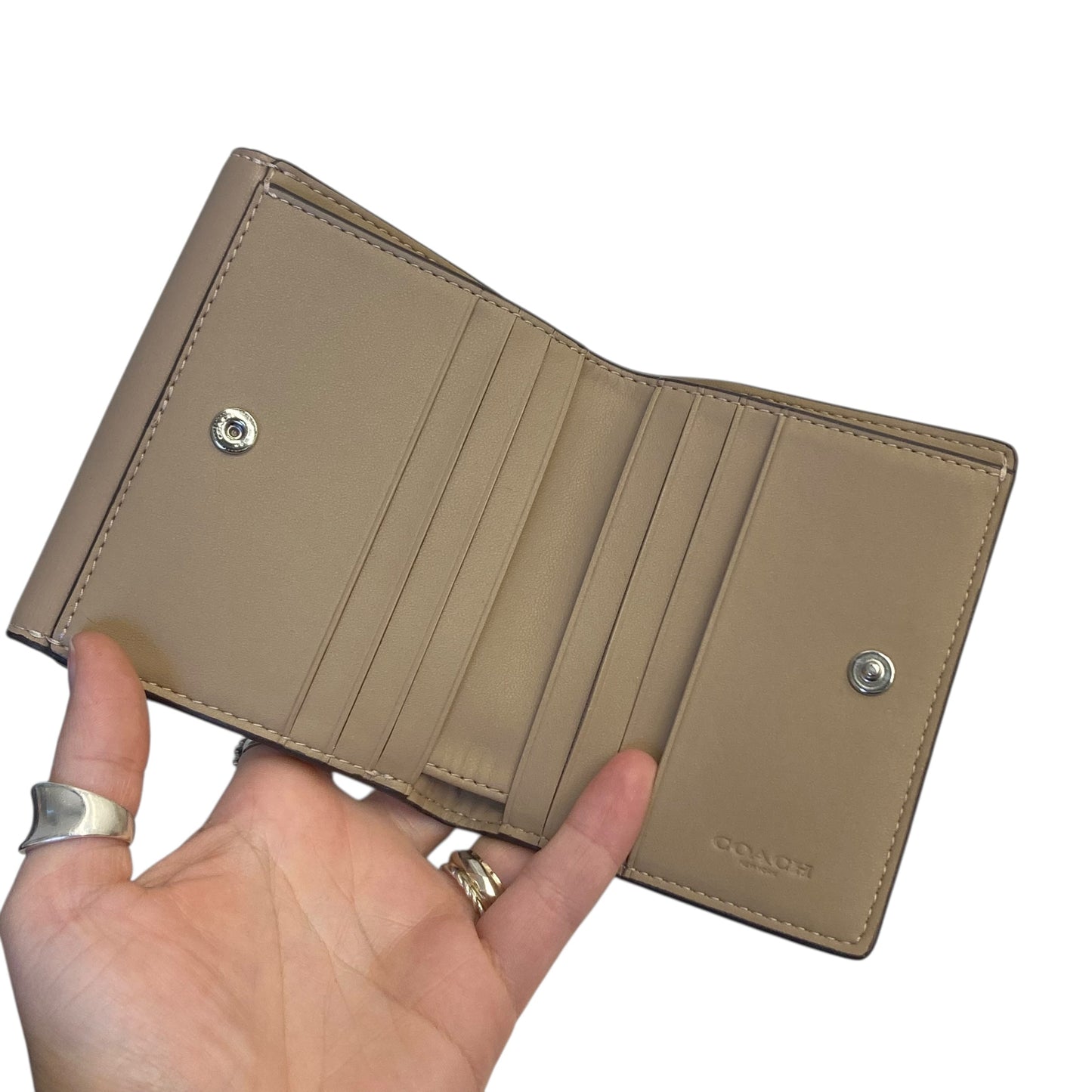 Wallet Designer By Coach In Tan, Size:Small