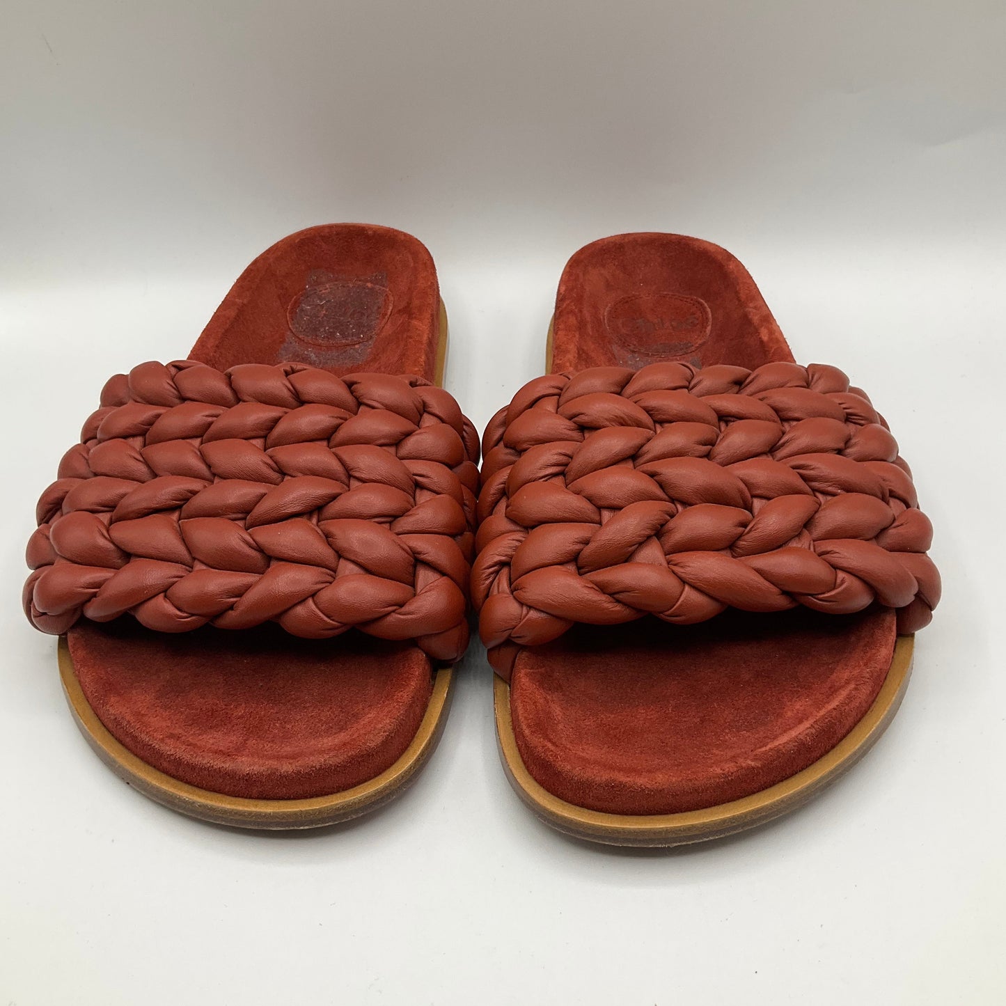 Red Sandals Designer Chloe, Size 8